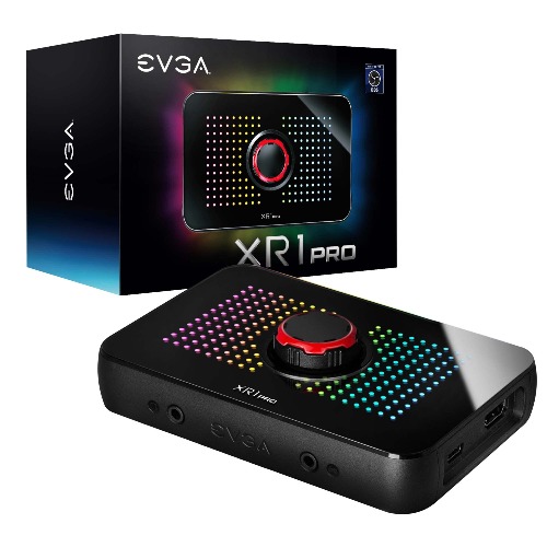 EVGA XR1 Pro Capture Card, 1440p/4K HDR Capture/Pass Through, Certified for OBS, USB 3.1, ARGB, Audio Mixer, PC, PS5, PS4, Xbox Series X and S, Xbox One, Nintendo Switch, 144-U1-CB21-LR - Capture Card XR1 Pro