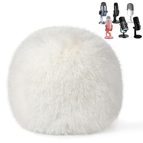 ZealSound Blue Yeti Pop Filter for Blue Yeti Microphone,Mic Foam Cover with Furry Windscreen Muff windshield for ZealSound K66/Yeti/Yeti X/Nano/Yeti Pro/AM8/SoloCast and More USB Mics (White) - White
