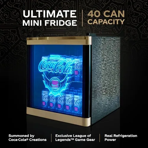 Cooluli - Coca-Cola League of Legends Ultimate 1.7 CU. FT. Mini Fridge - Limited Edition - Black