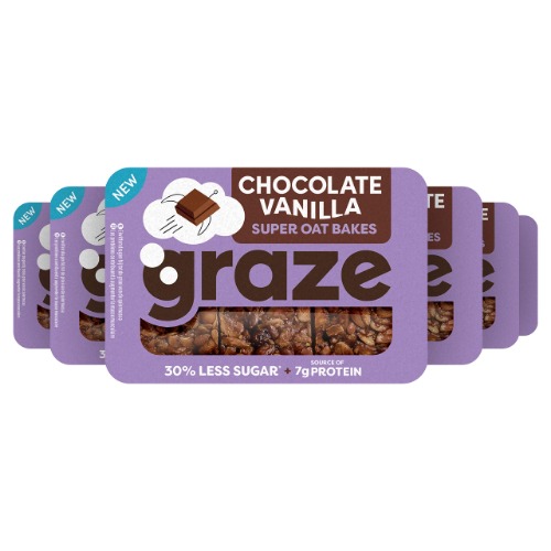 Graze Chocolate Vanilla Protein Oat Bites Havermoutrepen - 6 x 3 repen (53 g)