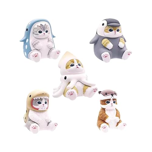 Dusarls Cat Blind Box Cute Doll Shark Cat Figure Toys Cos Marine Organism Dolls Blind Bag Decoration Fans Children Random