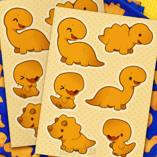“Dino Nuggies” A6 Sticker Sheet