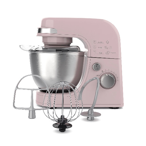 Hamilton Beach Electric Stand Mixer, 4 Quarts, Dough Hook, Flat Beater Attachments, Splash Guard 7 Speeds with Whisk, Rose - 7 Speeds with Whisk Rose Mixer