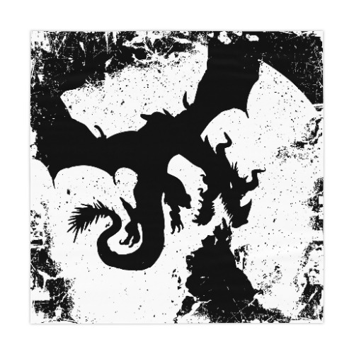 Grunge Dragon TTRPG Gaming Table Cover - 55.2" x 55.1" / Custom