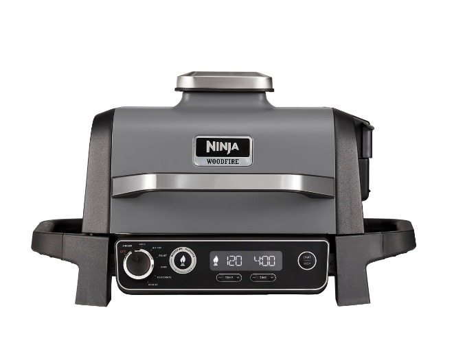 Ninja Woodfire Electric BBQ Grill & Smoker, 7-in-1 Outdoor Barbecue Grill & Air Fryer, Roast, Bake, Dehydrate, Uses Woodfire Pellets, Weather Resistant, Non-Stick, Portable, Grey/Black, OG701UK - Black/Silver $588.94