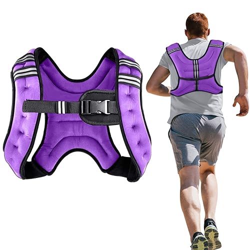 Henkelion Weighted Vest Weight Vest for Men Women Kids Weights Included, Body Weight Vests Adjustable for Running, Training Workout, Jogging, Walking - 12 lbs - Purple