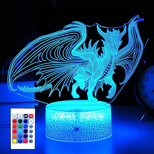 KYMELLIE Dragon Night Light for Kids, Dragon Toys 16 Color LED Decor Light for Bedroom, with Remote Control/Touch/Timing Function, Dragon Gifts Birthday & Xmas Holiday Gifts for Boys/Girls/Kids