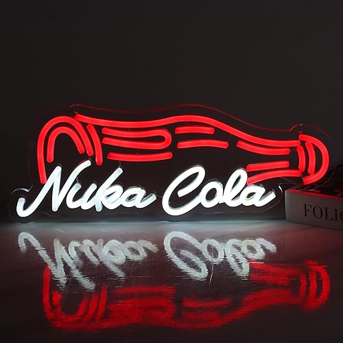 Nuka Cola Neon Sign for Wall Decor Dimmable Game Neon Sign for Wall Decor Man Cave Decor Bedroom Light Up Signs Teen Game Room - Nuka Cola