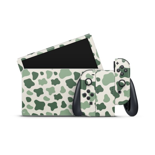 Matcha Moo Moo Nintendo Switch OLED Skin - Full Set