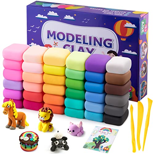 Air Dry Clay, 36 Colors Modeling Clay Kit with 3 Sculpting Tools, Magic Foam Clay for Kids and Adults, DIY Molding Clay Gift for Boys and Girls - 36 PCS