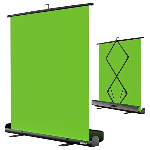 EMART Upgrade Green Screen, 61x72in Collapsible Chroma Key Panel for Background Removal, Portable & Retractable Wrinkle-Resistant Backdrop with Stand for Streaming, Photographic Studio, TikTok