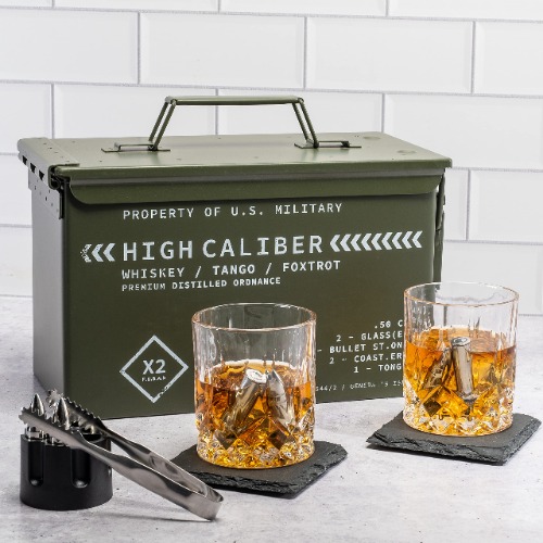 Titan LSO Whiskey Glasses and Whiskey Stones in Tactical Box Display