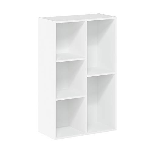 Furinno Luder Bookcase / Book / Storage , 5-Cube, White - 5-Cube - White - Bookcase
