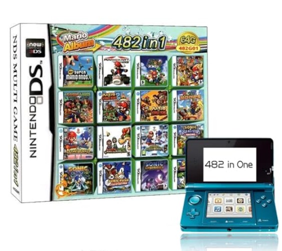482-in-1 Ds Game Cassette, Lightweight And Versatile For Both Ds And 5ds Series, Including Classic Retro Games, Best Children/Adults/Fan Gatherings/Birthday Gifts - 482