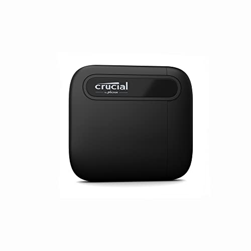 Crucial X6 1TB Portable SSD - Up to 800MB/s - PC and Mac - USB 3.2 USB-C External Solid State Drive - CT1000X6SSD9 - 1TB - X6 (800MB/s)