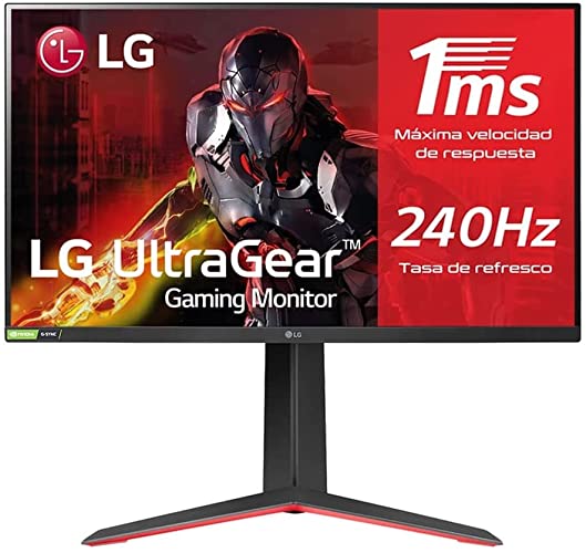 LG 27GP750-B - Monitor Gaming UltraGear 27 pulgadas, 240Hz, 1 ms, 1000:1, 400nit, DCI-P3 98%, 16:9, HDMI, DisplayPort, Tecnología Black Stabilizer, Conectividad Universal, Color Negro