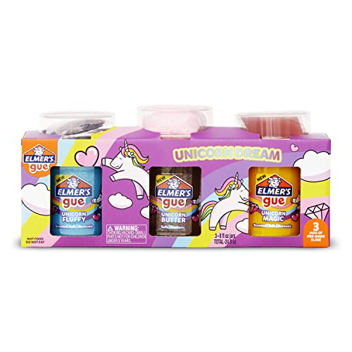Elmer’s Gue Premade Slime, Unicorn Dream Slime Kit, Includes Fun, Unique Add-Ins, Variety Pack, 3 Count - Unicorn