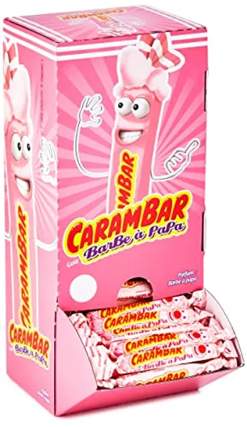 CARAMBAR Bonbons Carambar Barbe à Papa Boite 180 pièces, Rose (Lot de 1)