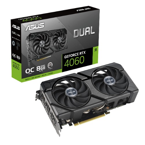 ASUS Dual GeForce RTX 4060 EVO OC Edition 8GB GDDR6 (PCIe 4.0, 8GB GDDR6, DLSS 3, HDMI 2.1a, DisplayPort 1.4a, Axial-Tech fläktdesign, 0dB-teknik, Dual BIOS, Auto-Extreme-teknik)
