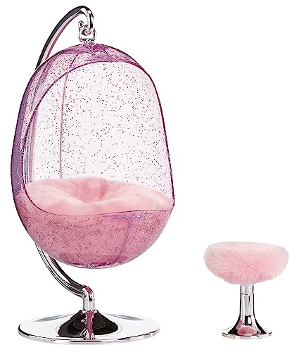 Bratz Funky Fashion Furniture Retro-Swing Chair Playset & Display with Footrest, Swings Back & Forth, Fits Dolls Up to 12" Tall, Y2K Nostalgia, Collectors Ages 6 7 8 9 10+