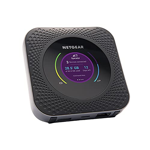 NETGEAR Nighthawk M1 4G LTE WiFi Mobile Hotspot (MR1100-100NAS) – Up to 1Gbps Speed, Works Best with AT&T and T-Mobile, Connects Up to 20 Devices, Secure Wireless Network Anywhere - Nighthawk M1 4G