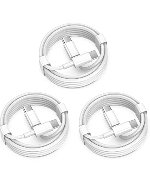USB C to USB C Charging Cable 6ft 60W 3Pack, USB C Cable for Charging Apple, Type C to Type C Fast Charger Cord Compatible for iPhone 15/15 Pro/15 Pro Max/15 Plus,iPad Pro, Air5, MacBook Air (White)