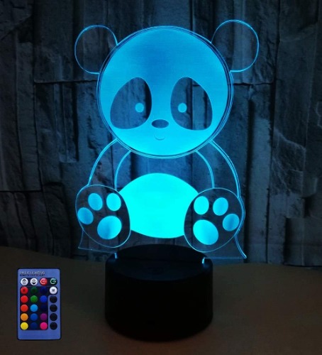 3D Panda Night Light Illusion Lamp 7 Color Change LED Touch USB Table Gift Kids Toys Decor Decorations Christmas Valentines Gift