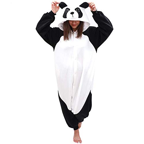 Wanziee Unisex Panda Onesie Adult Pajamas - Plush One Piece Cosplay Animal Hoodie Costume S M L XL