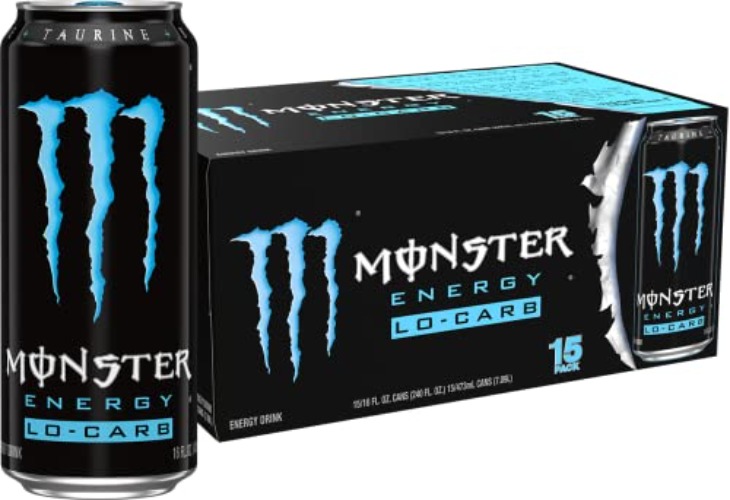 Monster Energy, Lo-Carb Monster, Low Carb Energy Drink, 16 Ounce (Pack of 15) - Lo-Carb - 16 Ounce (Pack of 15)