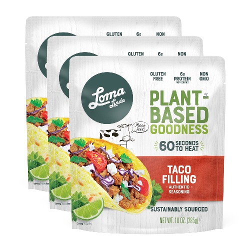 Loma Linda - Plant-Based Complete Meal Solution Packets (Taco Filling (10 oz.), 3 pack) - Taco Filling (10 oz.) 10 Ounce (Pack of 3)