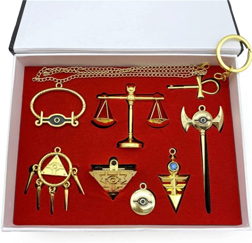 Rahungry Millennium Puzzle Necklace, Animation Peripherals Pendant Necklace Cosplay Accessories Cartoon Props Imitation Millenium Puzzle Keychains Gifts for Kids Anime Lovers - 