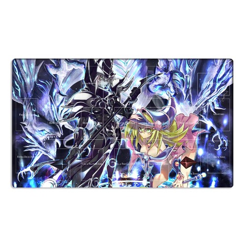 New Mlikemat Playmat Dark Magician Girl Dark Magician TCG CCG Trading Card Game Mat + Free Bag - 