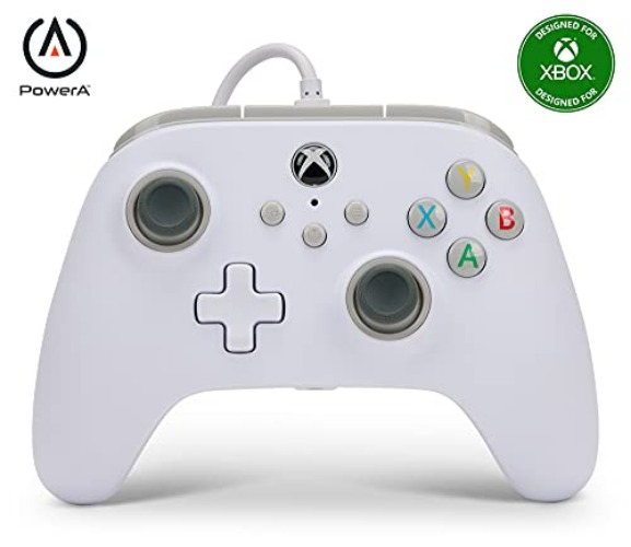 PowerA Wired Controller For Xbox Series X|S - White, Gamepad, Wired Video Game Controller, Gaming Controller, Works with Xbox One (Xbox Series X) - White