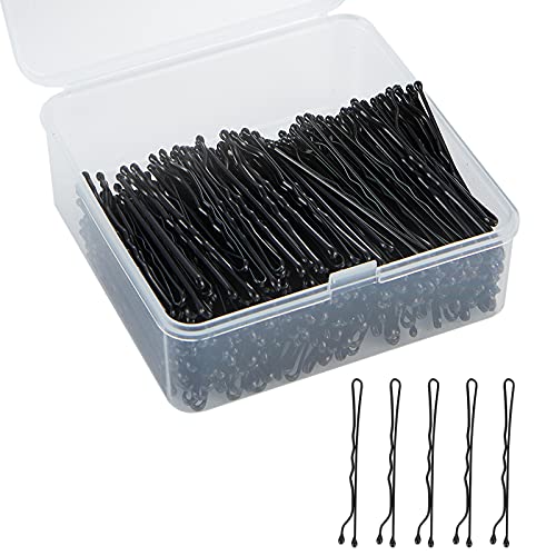 Black Bobby Pins 400PCS Hair Bobby Pins for Women, Bun Pins for Thick Hair Thin hair and All Hair Types, Hair Pins with Case, 1.97 inch - 400 Count (Pack of 1) - Black