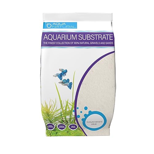 Aqua Natural Sugar White Sand 20lb Substrate for aquascaping, Aquariums, vivariums and terrariums