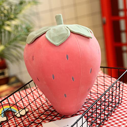 Zhong Ye Cute Strawberry Plush Toy Stuffed Throw Pillow Creative Super Soft Fruit Doll Bright Home Decoration for Bedroom Living Room Children Office Cushion Pink S-9.8inchinch - S-9.8" - Pink