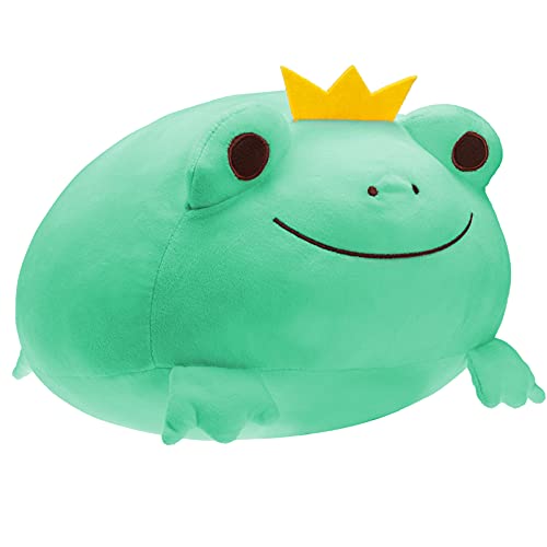 Ditucu Cute Frog Plush Pillow Super Soft Squishy Stuffed Animal Kawaii Plushie Crown Frogs Decoration Gifts for Kids Green 14 inch - Green - 14 inch