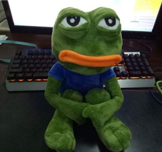 TranShop(TM) 18'' Pepe The Frog Sad Frog Plush 4chan Kekistan Meme Doll Stuffed Toy Xmas Gift