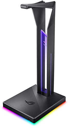 ASUS ROG Throne Qi Gaming Headset Stand - Wireless Charging | 2 USB Ports & Aux Input | Arc Design for Stable & Secure Storage | Built-In DAC & Amplifier for Immersive Audio | Aura Sync RGB Lighting - Stand