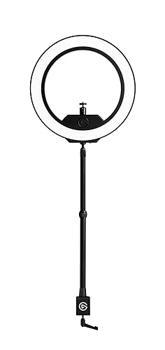 Elgato Ring Light Premium Edge-lit Ring Light, 2500 lumens, Multi-Layer Diffusion, Adjustable Color, app Control onMac, Windows, iPhone, Android (10LAC9901)