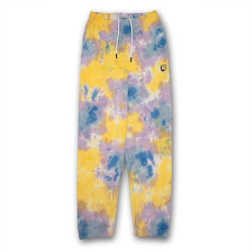 Twitch Fleece Jogger Sweatpant - Orb Tie Dye - Yellow Blue Tie Dye Large