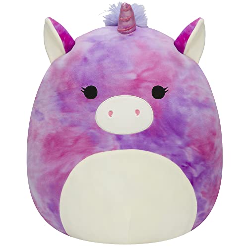 Squishmallows Original 14-Inch Lola Purple and Pink Tie-Dye Unicorn - Large Ultrasoft Official Jazwares Plush - Tie Dye Unicorn Lola