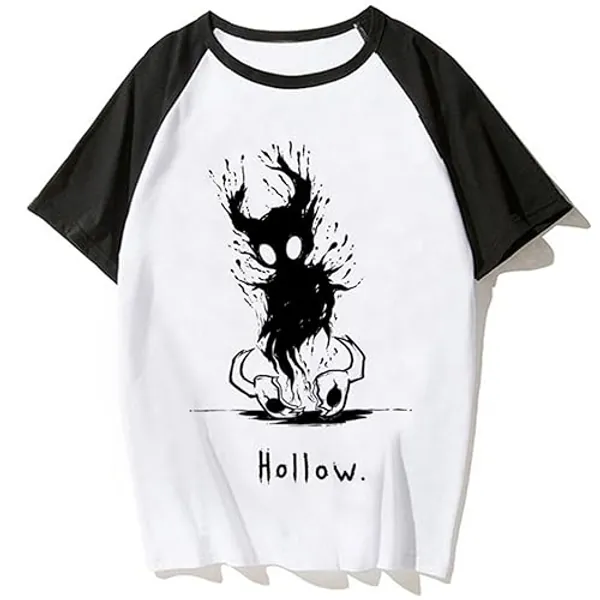 OUHZNUX T-Shirt Hollow Knight Patchwork Color, Felpa a Mezza Manica con Stampa Harajuku Fashion Trend, Felpa Casual Hip Hop Street per Uomo e Donna (XS-3XL) - S - White3