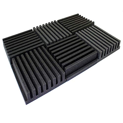 Mybecca 6 PACK of 12" x 12" x 3" Frieze Greek Temples Acoustic Foam Tiles Soundproofing Wall Panels Cover 36" x 24" x 3", Made in USA