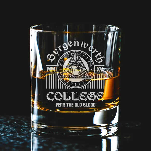 Byrgenwerth College Whiskey Glass, Engraved Bloodborne Gifts, Fathers Day Gift, Birthday Gifts For Him, Gift For Old Gamer