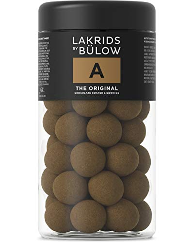 LAKRIDS BY BÜLOW - A - The Original - 295g - Dänische Gourmet Lakritz-Kugeln - Süßer Lakritzkern umhüllt von Vollmilch-Schokolade und feinem Lakritzpulver - Süßigkeiten Geschenk für Lakritze Liebhaber - 295 g (1er Pack)