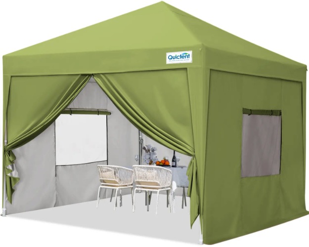 Privacy 10' x 10' Pop Up Canopy with Sides | Green