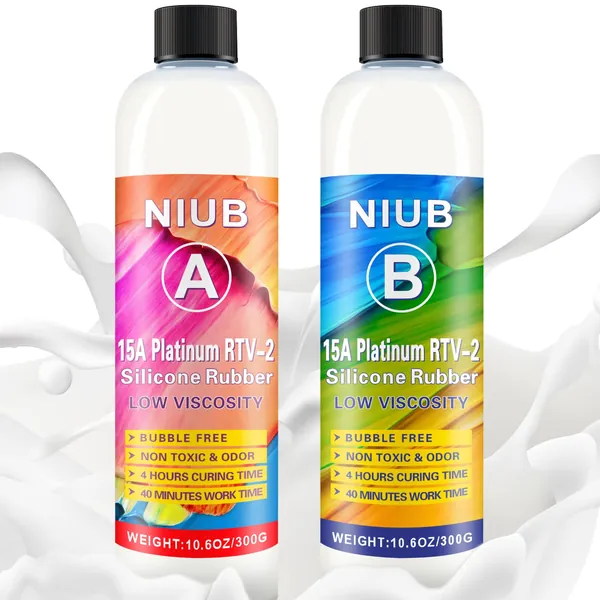 NIUB Silicone Mold Making Kit, 21.2Oz 15A Mold Making kit, Non-Toxic Food Safety Grade Liquid Silicone for Silicone Molds, Resin Crafts, Handicrafts, Casting Resin