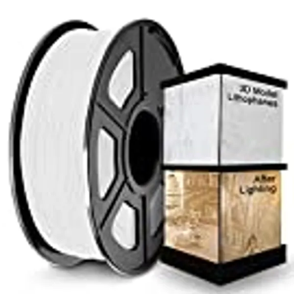 SUNLU PLA Filament 1.75mm, Neatly Wound PLA 3D Printer Filament 1.75mm Dimensional Accuracy +/- 0.02mm, Fit Most FDM 3D Printers, 1kg Spool (2.2lbs), 330 Meters, PLA White