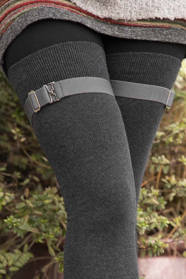 Extra Long Simply Adjustable Sock Garters | Grey